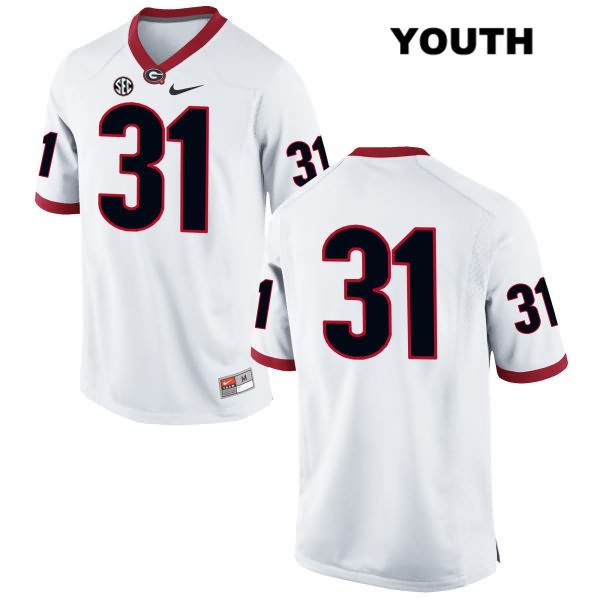 Georgia Bulldogs Youth William Poole #31 NCAA No Name Authentic White Nike Stitched College Football Jersey UNF5556SF
